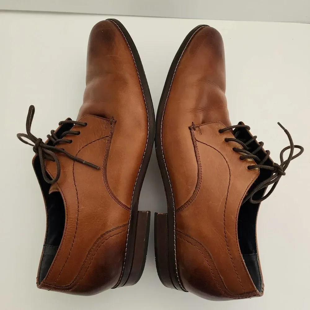 Cole Haan Shoes Brown Leather Grand OS Lenox‎ Hill Oxford Plain ToeMens 10.5